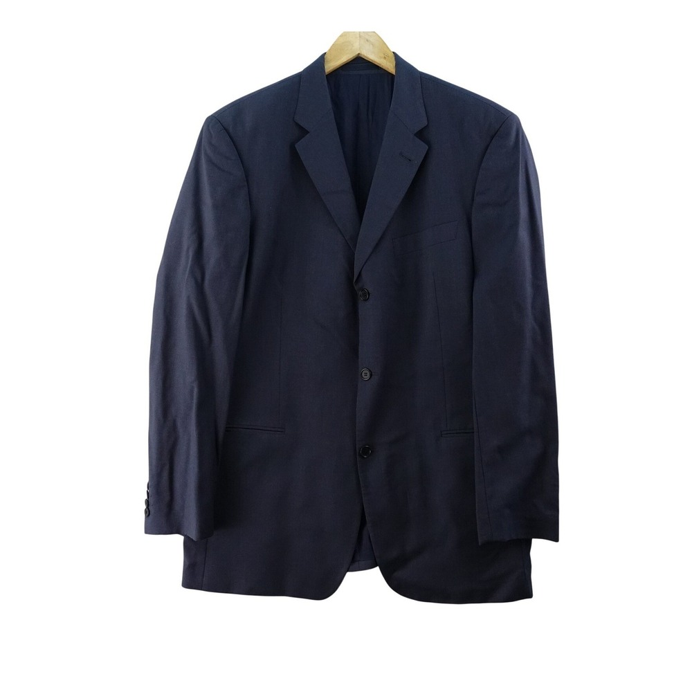BOSS Hugo Boss Navy Blue Blazer Mens 46R Three Button Sport Coat Business Casual